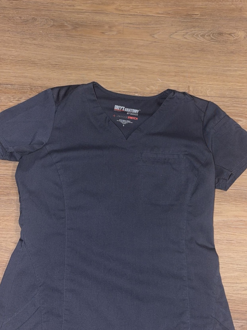 Grey's Anatomy Black V-Neck Short Sleeve Scrub Top
